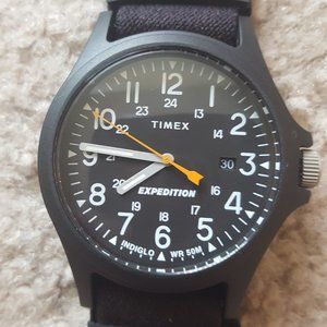 Like-new Timex Expedition watch with Indiglo; Wrap-around strap with Velcro